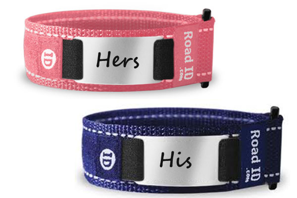 Hers and His Road ID bracelet