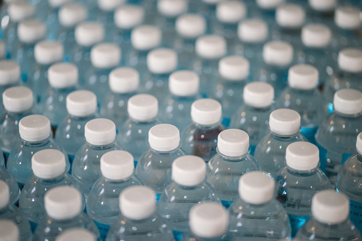 tons of plastic water bottles