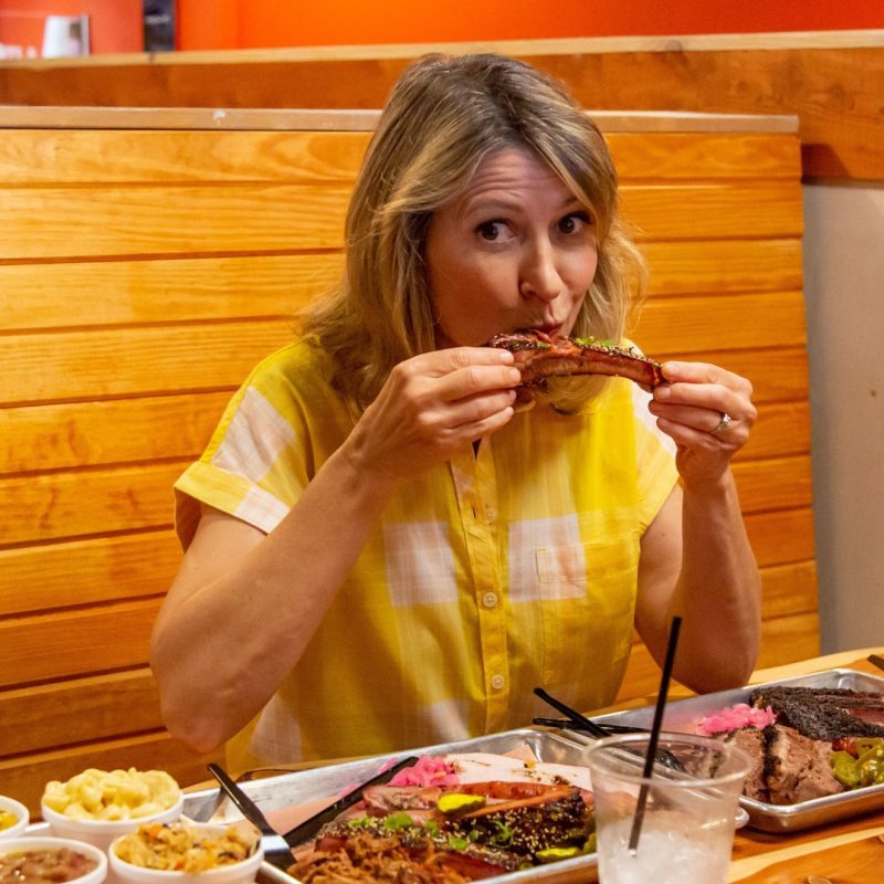 Samantha chows down in Houston at Blood Bros. BBQ